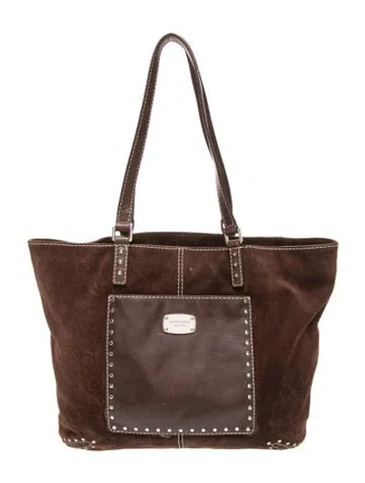 Pre-owned Michael Kors Suede Tote In Brown