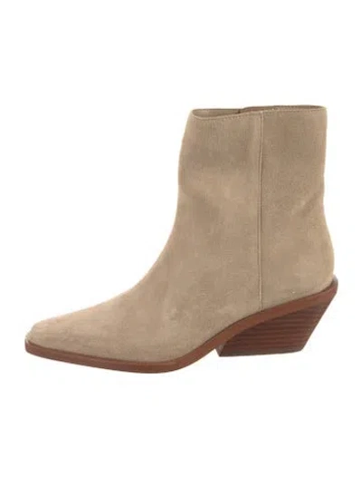 Pre-owned Michael Kors Suede Western Boots In Neutral