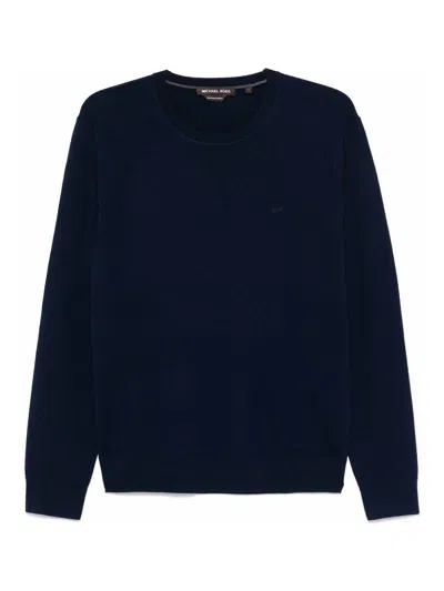 Michael Kors Core Merino Crew Emb In Blue