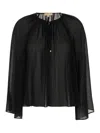 Michael Kors Black Georgette Blouse In Negro