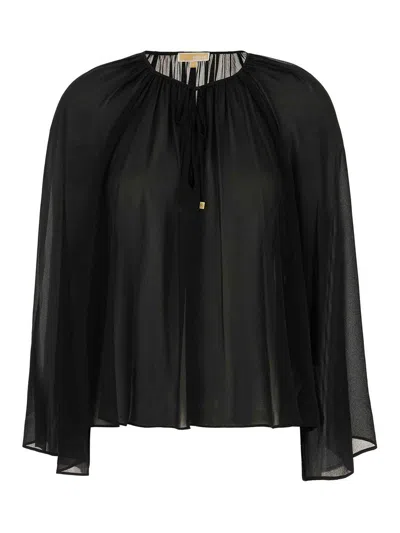 MICHAEL KORS SUÉTER CON ESCOTE BARCO - NEGRO