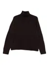 Michael Kors Brown Wool Sweater With High Ribbed Turtleneck In Brown