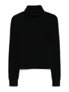 Michael Kors Wool Sweater With Turtleneck And Cropped Length In Black