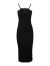 Michael Kors Viscose Blend Longuette Dress In Black