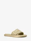 Michael Kors Suki Embellished Metallic Slide Sandal In Multi