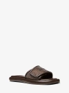 Michael Kors Suki Embellished Slide Sandal In Brown