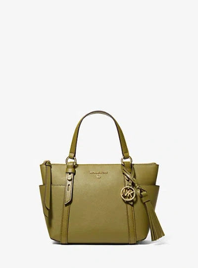 Michael Kors Sullivan Small Saffiano Leather Top-zip Tote Bag In Green