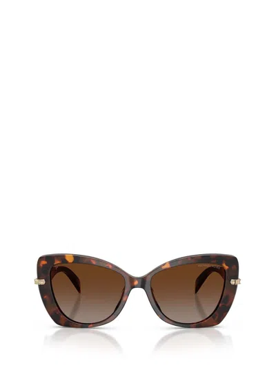 Michael Kors Atlanta 55mm Gradient Polarize Butterfly Sunglasses In Brown