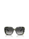 Michael Kors Womens Green Mk2140 Manhasset Square-frame Tortoiseshell Acetate Sunglasses In Green