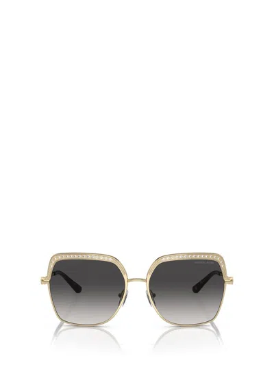 Michael Kors Womens Gold Mk1141 Greenpoint Square-frame Metal Sunglasses In Grey Gradient