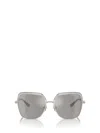 Michael Kors Crystal-embellished Oversize-frame Sunglasses In Silver