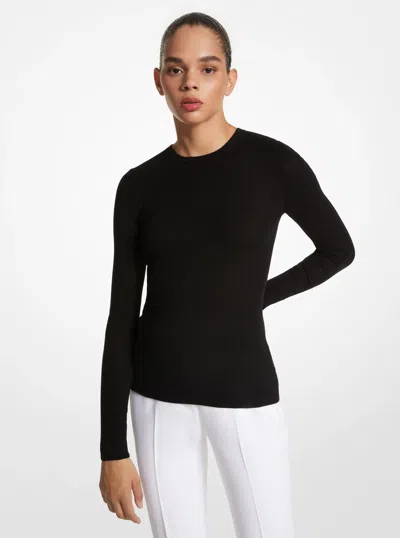 Michael Kors Super Cashmere Long-sleeve Shirt In Black