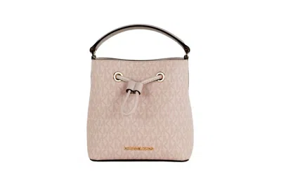 Michael Kors Suri Signature Pvc Bucket Crossbody Handbag Small In Dark Powder Blush In Multi