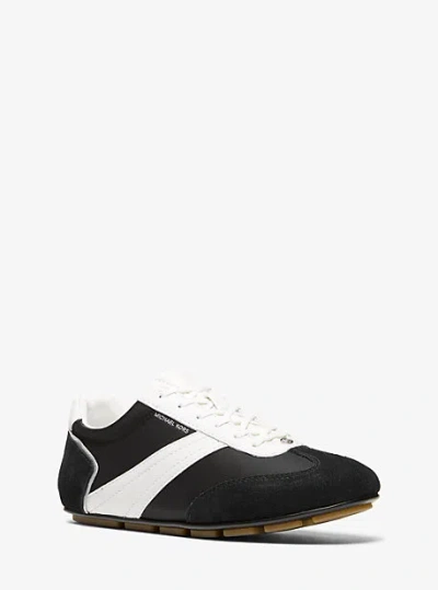 Michael Kors Susie Mixed-media Sneaker In Black