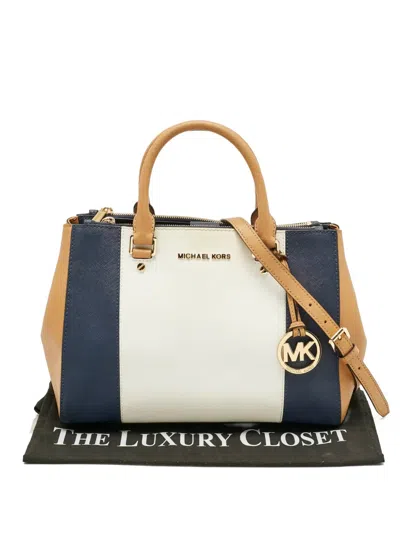 Pre-owned Michael Kors Sutton Tote Bag In White