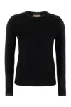 Michael Kors Ribbed Knit Sweater In Stretch Wool Blend In Black