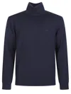 Michael Kors Breathable Turtleneck Sweater Ribbed Trims In Blue