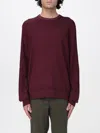 Michael Kors Merino Wool Crew Neck Long Sleeve Sweater In Red