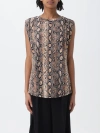 Michael Kors Snake Print Sleeveless Crewneck T-shirt In Multicolor