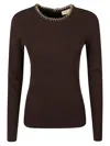 Michael Kors Chain Ribbed Sweater In Multi
