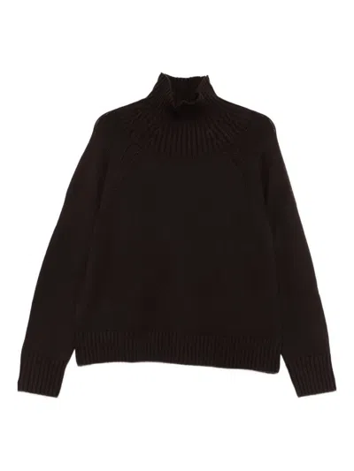 Michael Kors High-neck Wool Sweater In Brown
