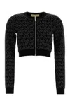Michael Kors Embroidered Viscose Blend Sweatshirt In Black