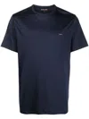 Michael Kors Logo Embroidered Crewneck T-shirt In Blue
