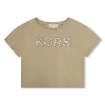 Michael Kors Kids' T-shirt Con Logo In Beige