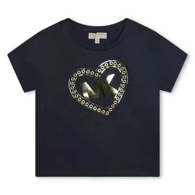 Michael Kors Kids' T-shirt Con Stampa In Blue