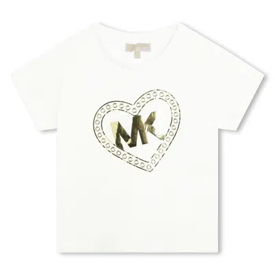 Michael Kors Kids' T-shirt Con Stampa In White