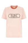 Michael Kors Cotton T-shirt Casual Style Round Neck In Rosewater Wash