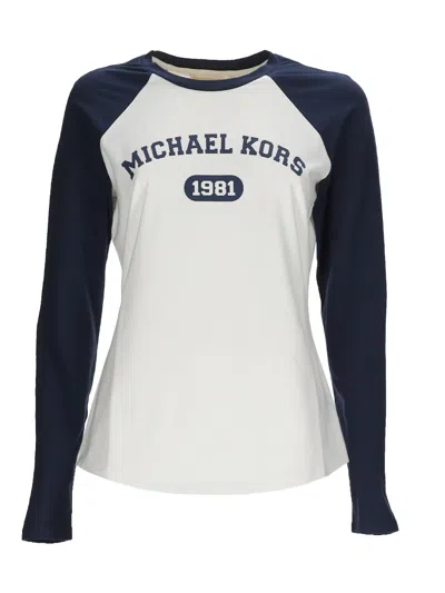 Michael Kors T-shirt Con Logo In Blue
