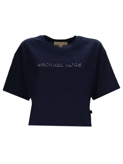 Michael Kors T-shirt Con Logo In Blue