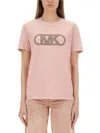 Michael Kors Sage Green Cotton T-shirt In Pink