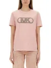 Michael Kors Sage Green Cotton T-shirt In Pink