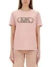 Michael Kors Sage Green Cotton T-shirt In Pink
