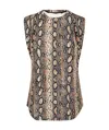 Michael Kors Snake Print Sleeveless Crewneck T-shirt In Multicolor