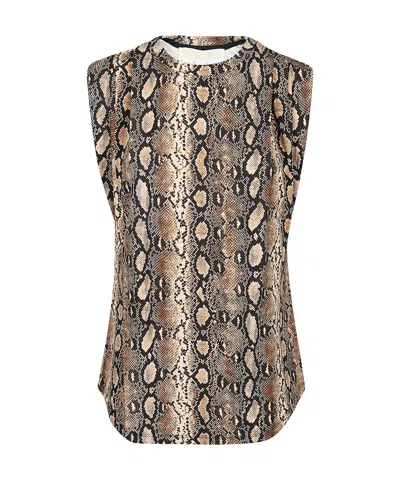 MICHAEL KORS T-SHIRT WITH SERPENTINE PATTERN WITH ROUND NECK