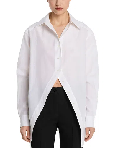 Michael Kors Taffeta Portrait Shirt In Optic White