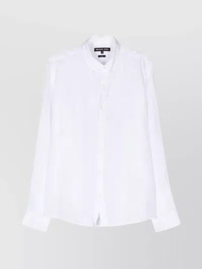 Michael Kors Tailored Button-down Shirt With Curved Hem In White