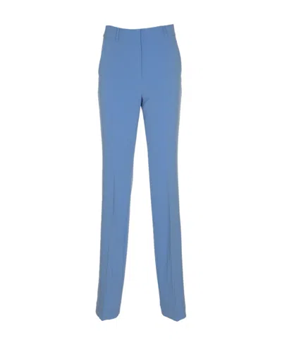 Michael Kors Tailored-cut Straight-leg Trousers In Blue