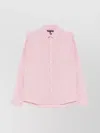 Michael Kors Tailored Shirt With Button-down Collar And Curved Hem In Pink
