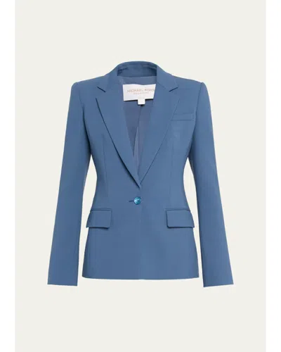 Michael Kors Tailored Single-button Blazer In Blue