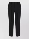 Michael Kors Grey Pinstriped Pants In Wool Blend Woman In Black