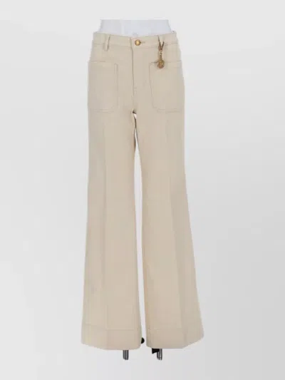 Michael Kors Tailored Wide Leg Trousers Belt Loops In Neutral