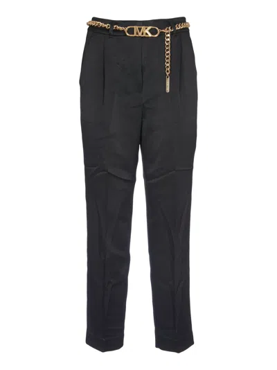 Michael Kors Tailored Women's Trousers With Belt In Black