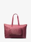 Michael Kors Tanner Large Logo Reversible Packable Tote Bag In Purple