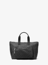 Michael Kors Tanner Small Printed Signature Logo Reversible Packable Tote Bag In Black