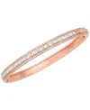 Michael Kors Tapered Baguette And Pave Bangle Bracelet In Rose Gold