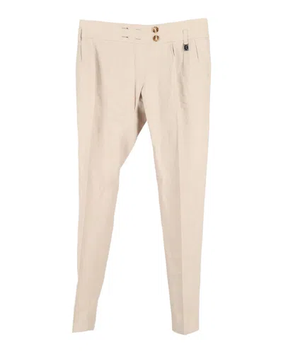 Michael Kors Hopsack Cotton Wide-leg Pants In Beige